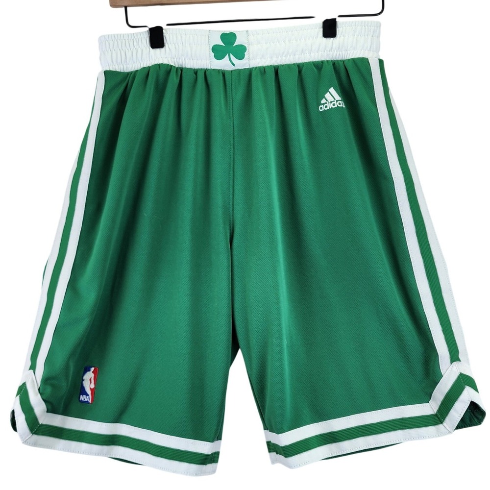 Adidas NBA Boston Celtics Basketball Shorts Men's Size S Green Shamrock Logo‎